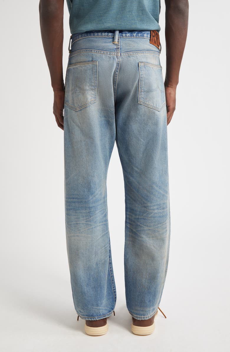 Double RL Straight Fit Rip & Repair Selvedge Jeans, Alternate, color, Midlands Wash