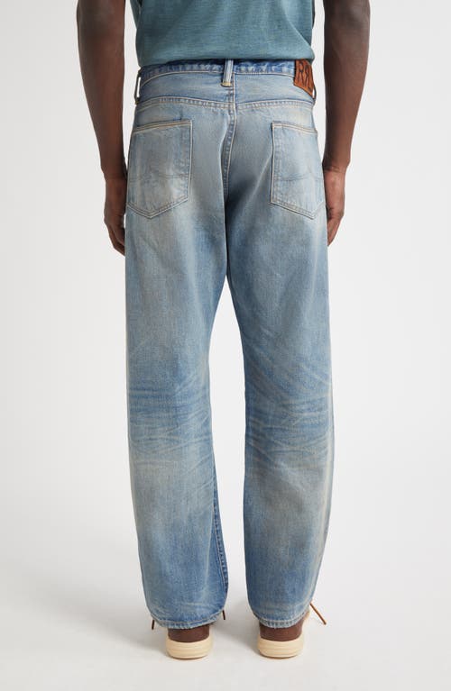 Double Rl Straight Fit Rip & Repair Selvedge Jeans In Blue