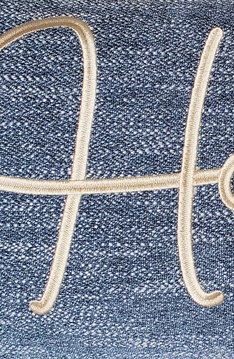 STUDIOCHIC Sentiments Home Embroidered Accent Pillow, Alternate, color, Indigo