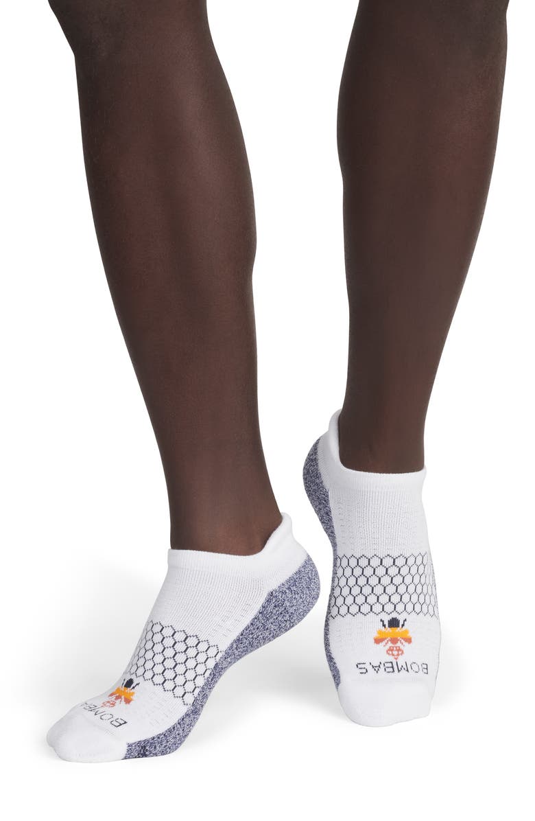 Bombas Marl Foot Bottom Golf Ankle Socks, Alternate, color, White / Dusk