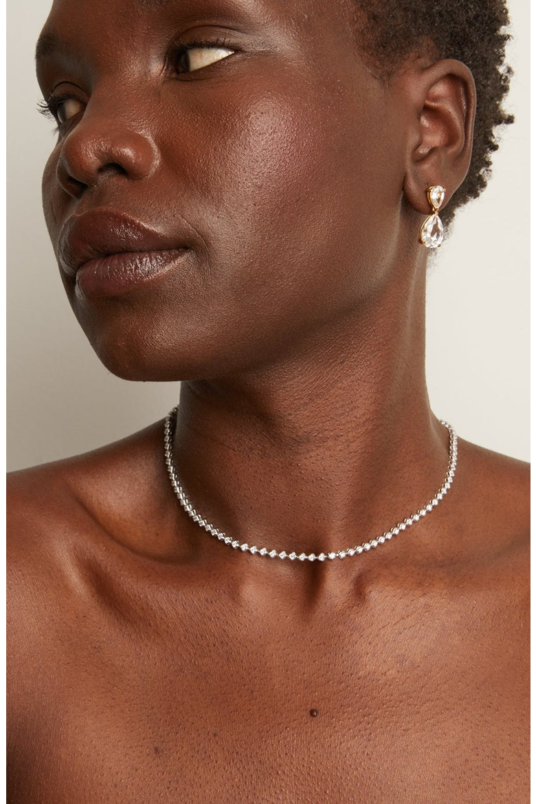 Lab Grown Diamond Tennis Choker Necklace, Alternate, color, 14k White Gold