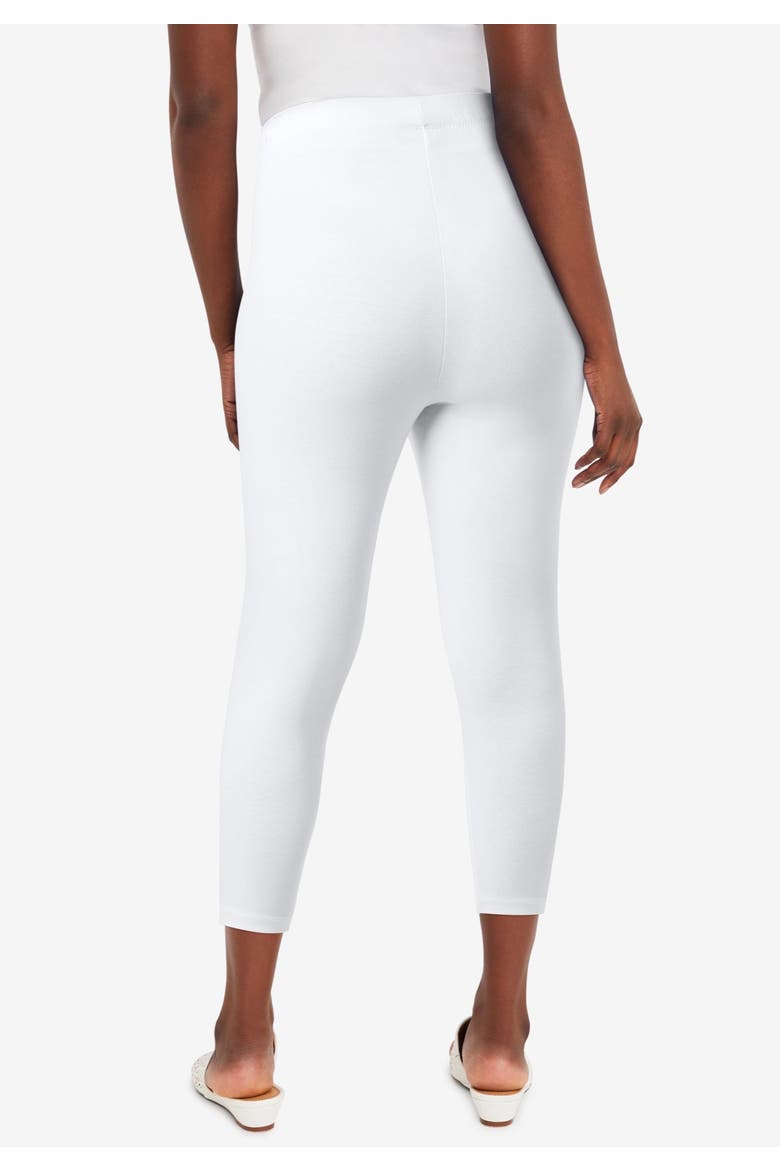 Everyday Stretch Cotton Capri Legging, Alternate, color, WHITE