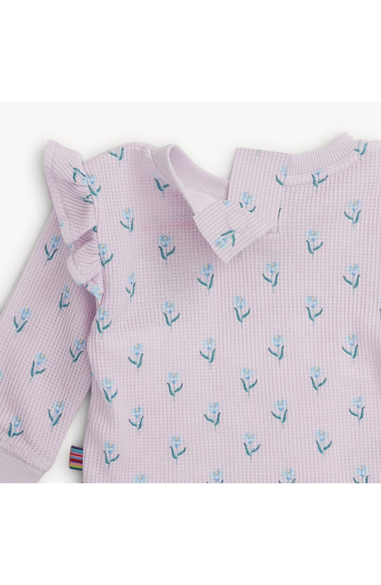 Magnetic Me Lavender Floral Waffle Knit Top & Leggings Set, Alternate, color, Purple