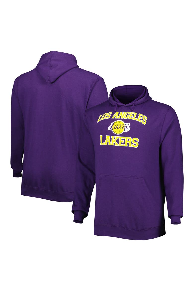 Men's Purple Los Angeles Lakers Big & Tall Heart & Soul Pullover Hoodie, Alternate, color, Purple