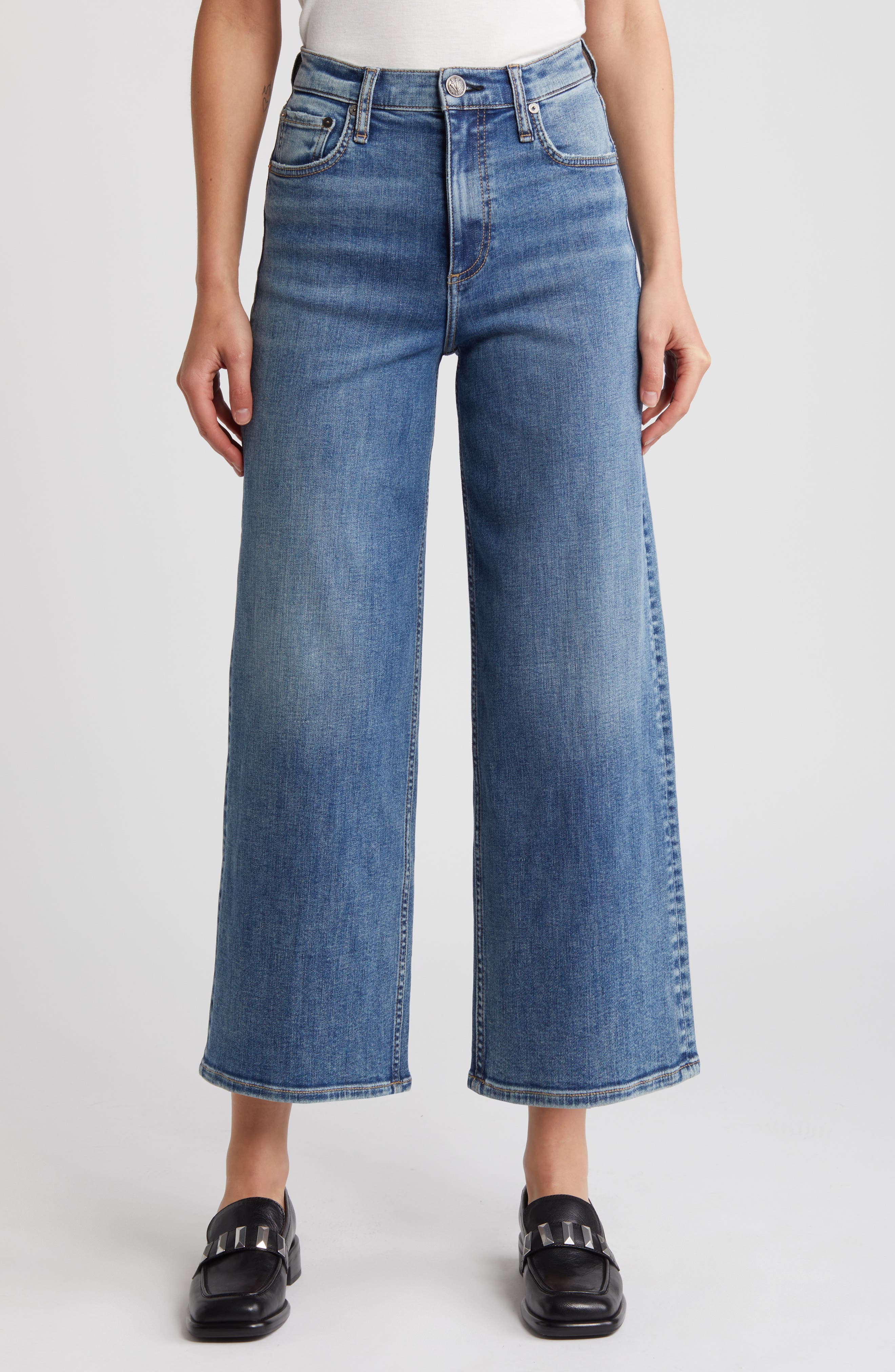 Andi High Waist Ankle Wide Leg Jeans