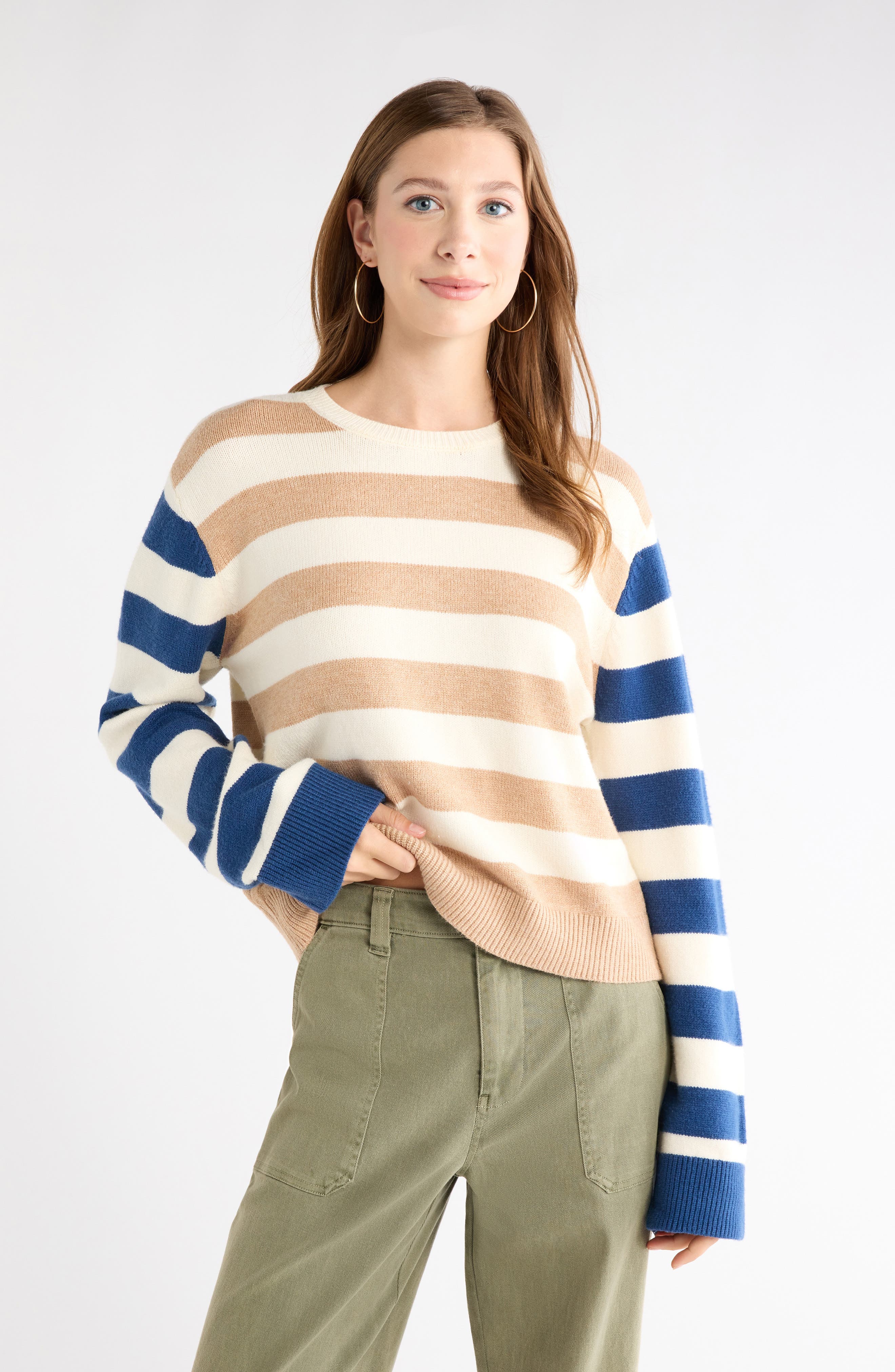 GREY- NAVY MULTI MIA STRIPE
