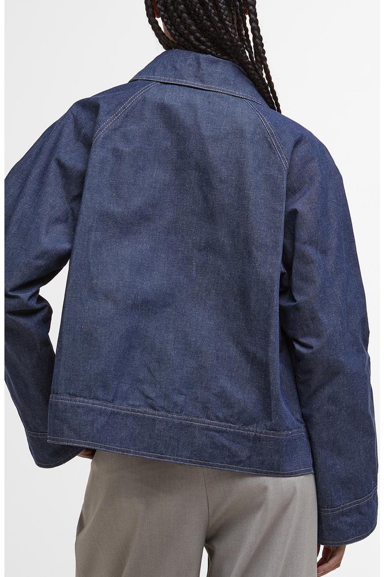 Water Resistant Denim Jacket, Alternate, color, INDIGO/ HESSIAN TARTAN
