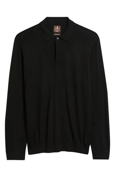 Merino Wool Blend Polo Sweater