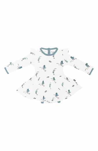 Kyte BABY Blue Heron Long Sleeve Skirted Bodysuit