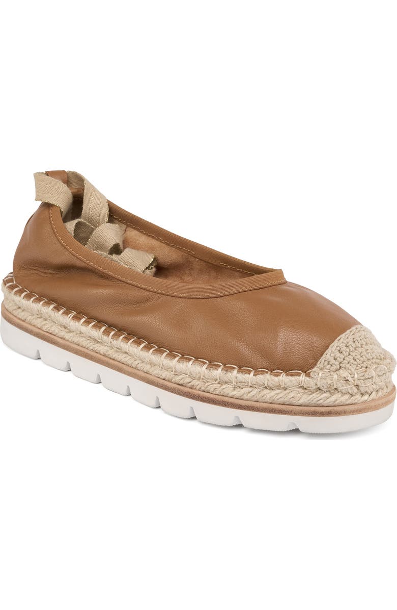 JSlides Footwear Bridget Leather Espadrille, Main, color, Tan