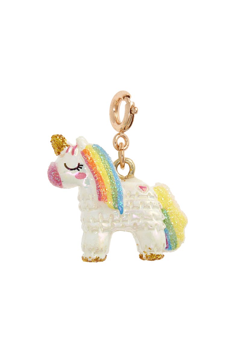 Unicorn Piñata Charm, Main, color, WHITE