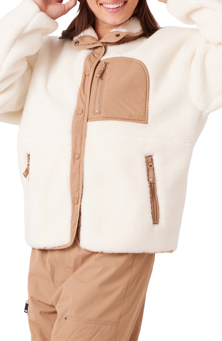 Roxy Axel Fleece Jacket, Alternate, color, Vanilla