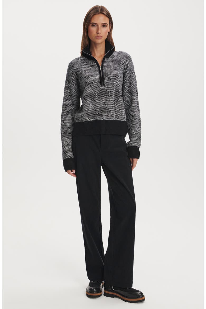 Aldridge Half-Zip Sweater, Alternate, color, BLACK