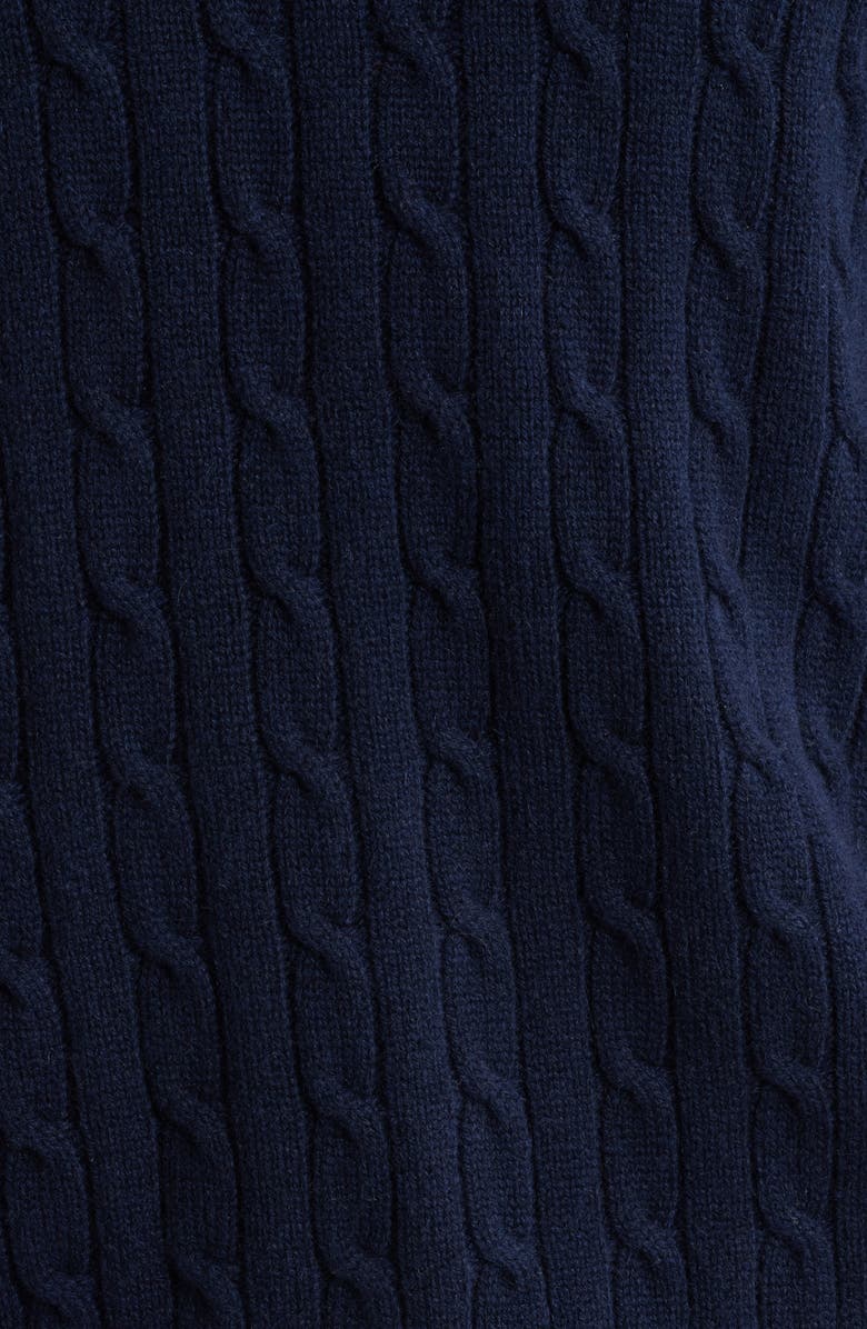 FRAME Cable Wool & Cashmere Polo Sweater, Alternate, color, Dark Navy