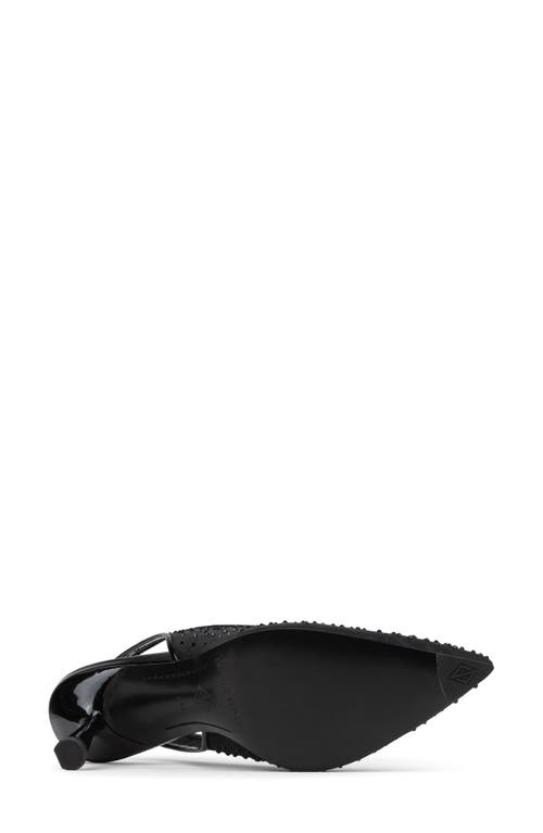 Donald Pliner Sodashi Snakeskin Embossed Pointed Toe Slingback Pump In Black