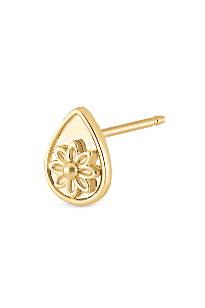 14K Gold Getty Flower Stud Earrings, Alternate, color, 14K YELLOW GOLD