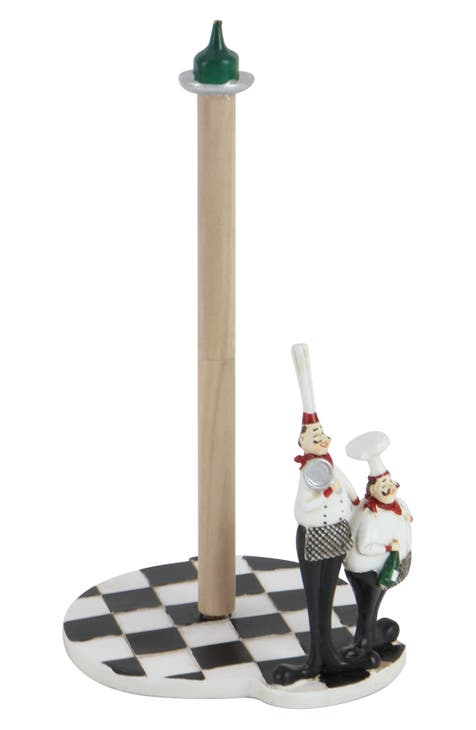 White Polystone Chef Paper Towel Holder