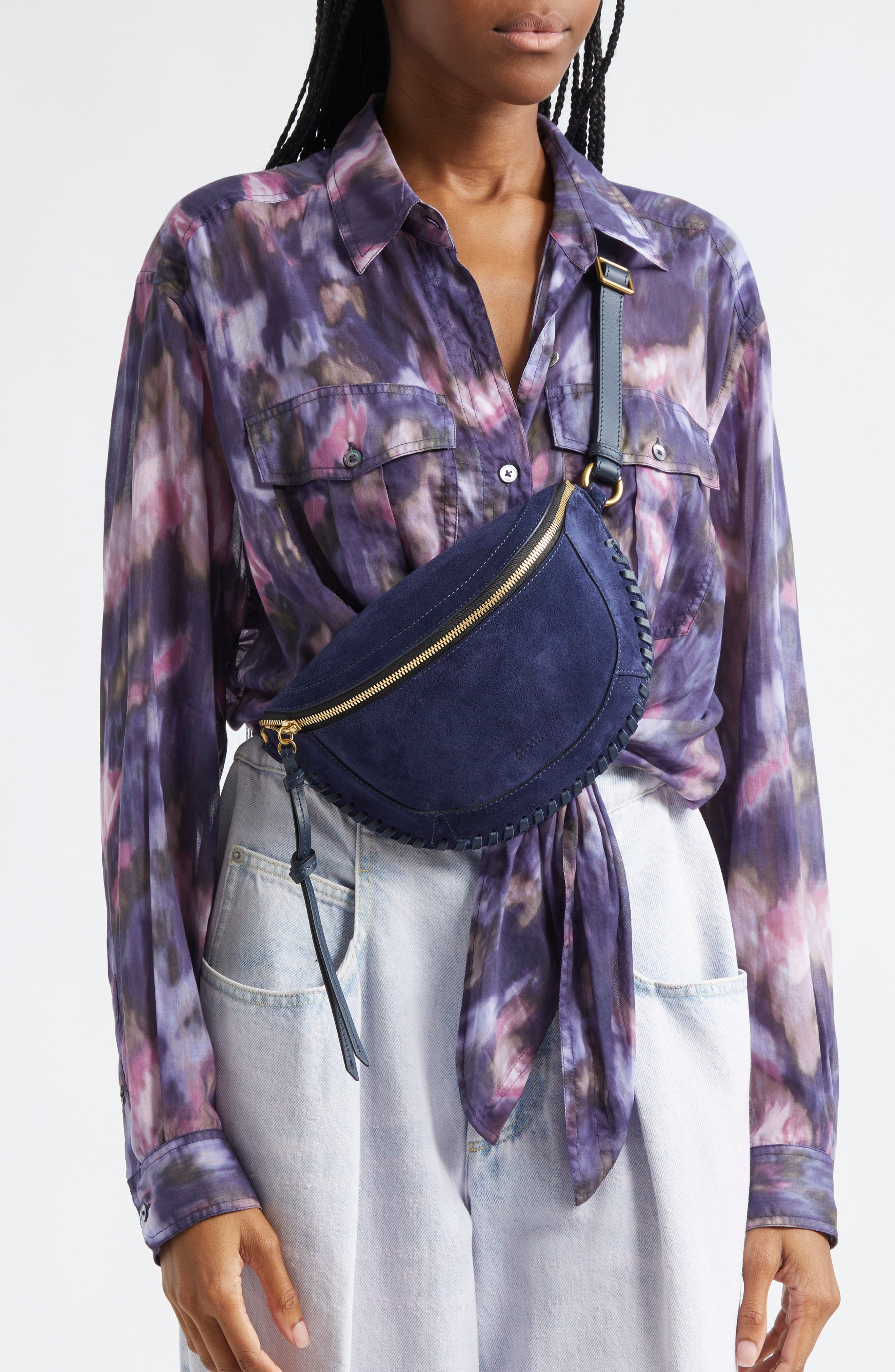 Isabel Marant Skano XO Capsule Suede Belt Bag, Alternate, color, 