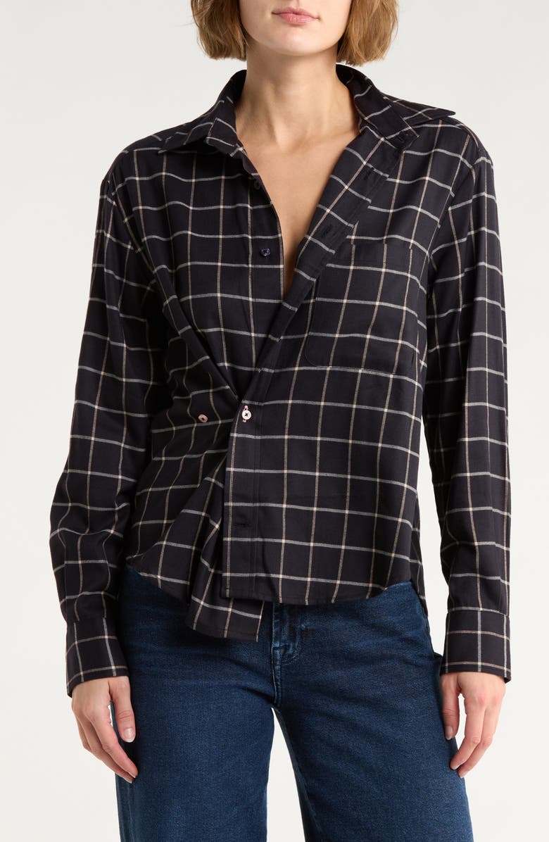 CISSA The Daily Organic Cotton Blend Button-Up Shirt, Main, color, Wasdale Plaid
