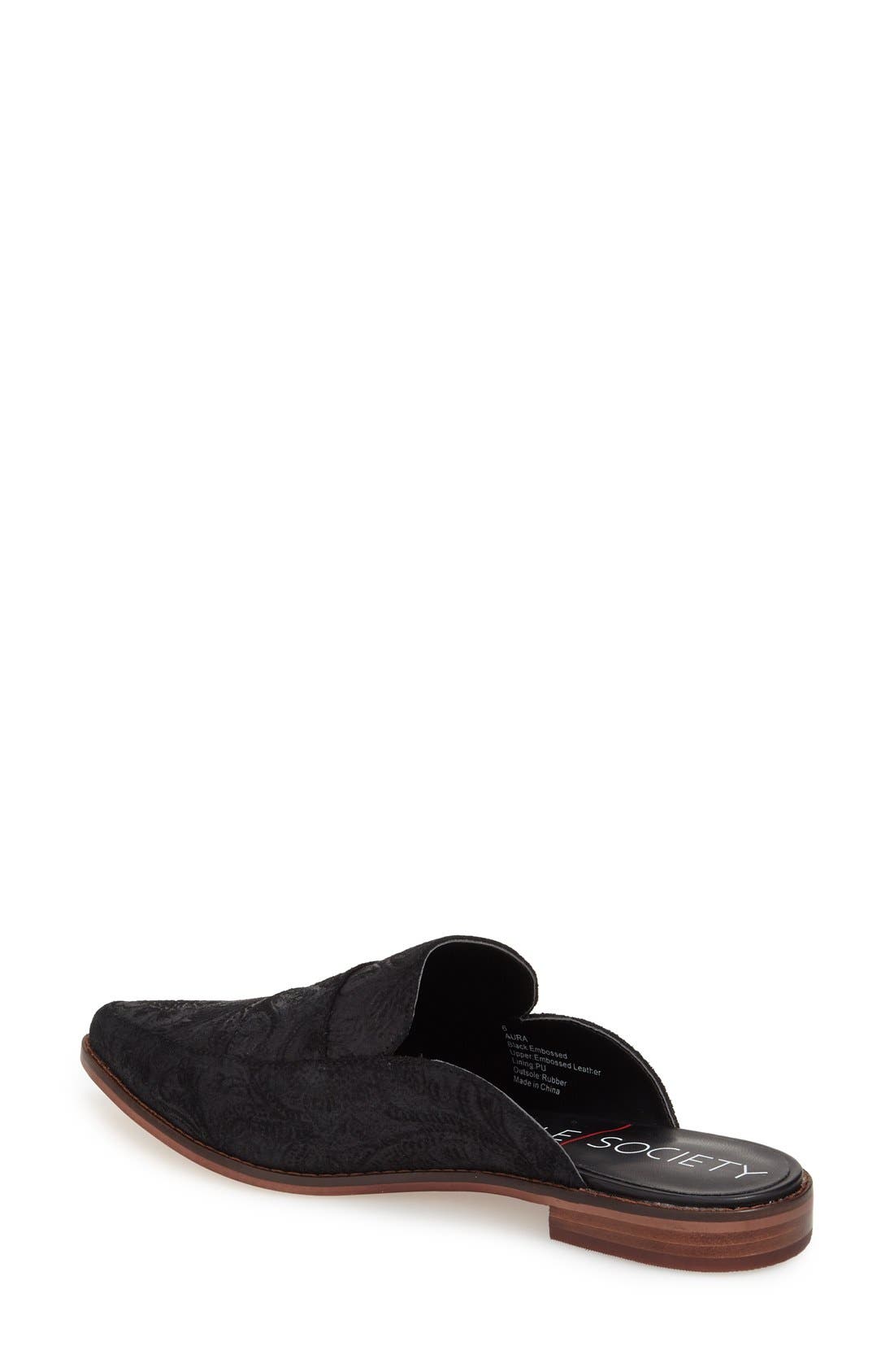 'Aura' Mule, Alternate, color, BLACK EMBOSSED LEATHER