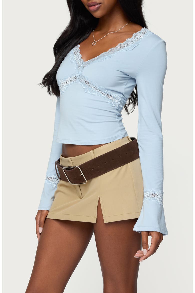 Mathilda Lace Trim Top, Alternate, color, LIGHT-BLUE