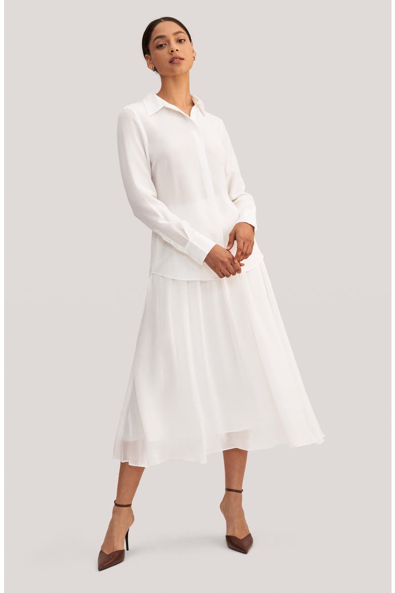 Women's Wrinkle Free Basic Silk Shirt, Alternate, color, Natural white