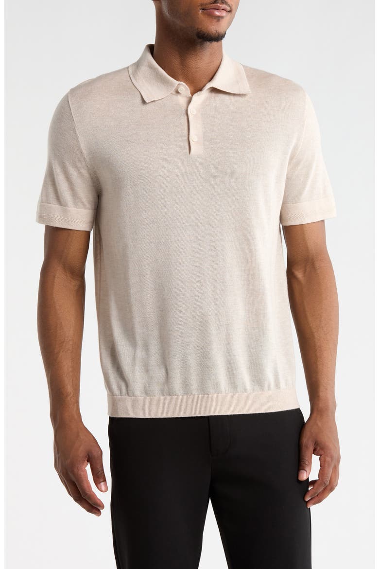 Polo Sweater, Main, color, BEIGE OAK HEATHER