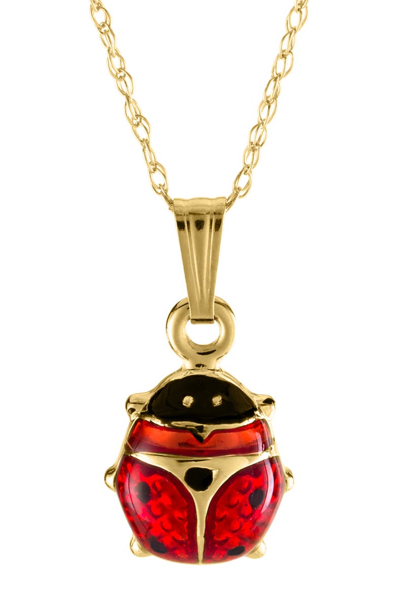 14K Gold Ladybug Necklace, Main, color, GOLD