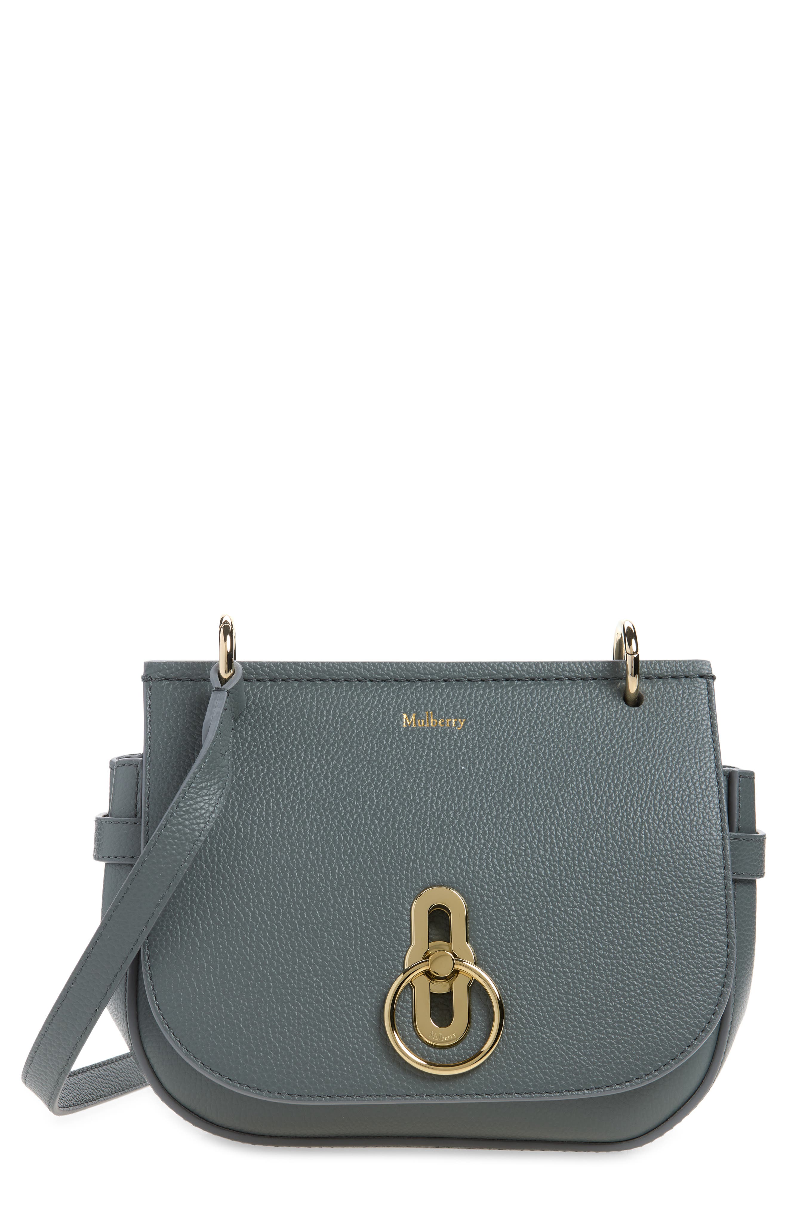Small Amberley Leather Satchel, Main, color, FOGGY GREY