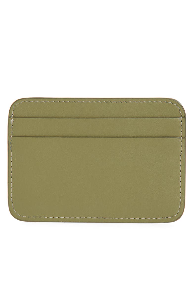 Aroundy Leather Card Holder, Alternate, color, SAGE GREEN/ HERB GREEN