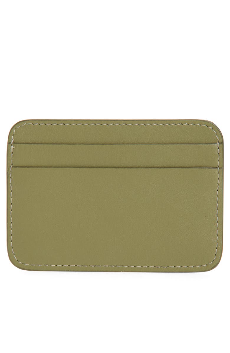 Acne Studios Aroundy Leather Card Holder, Alternate, color, Sage Green/ Herb Green
