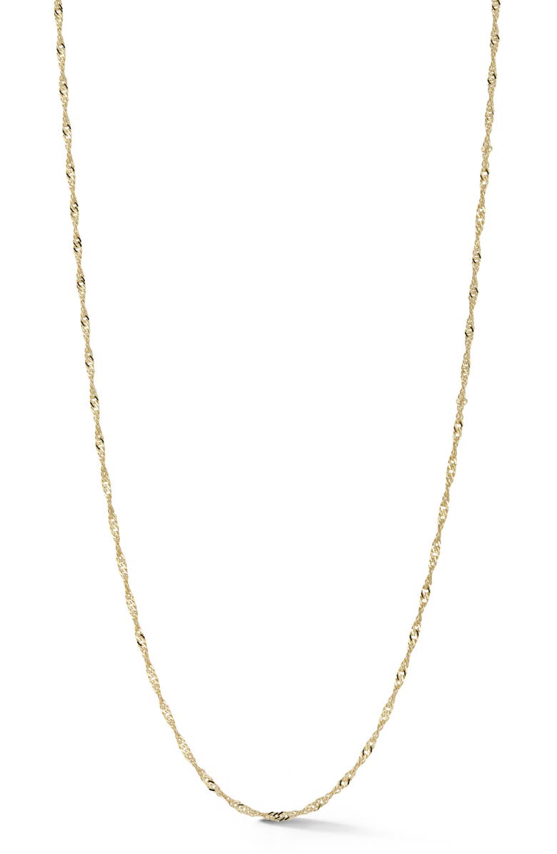 Ember Fine Jewelry 14K Gold Singapore Chain Necklace, Main, color,