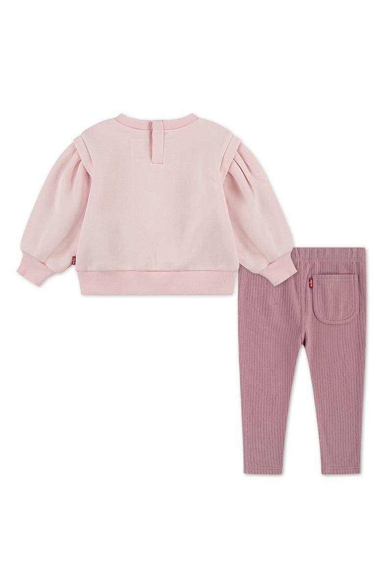 Levi's Blouson Sleeve Sweatshirt & Ribbed Leggings Set, Alternate, color, Crystal