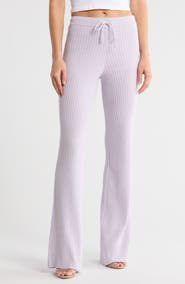 Good American Terry Rib Knit Wide Leg Pants
