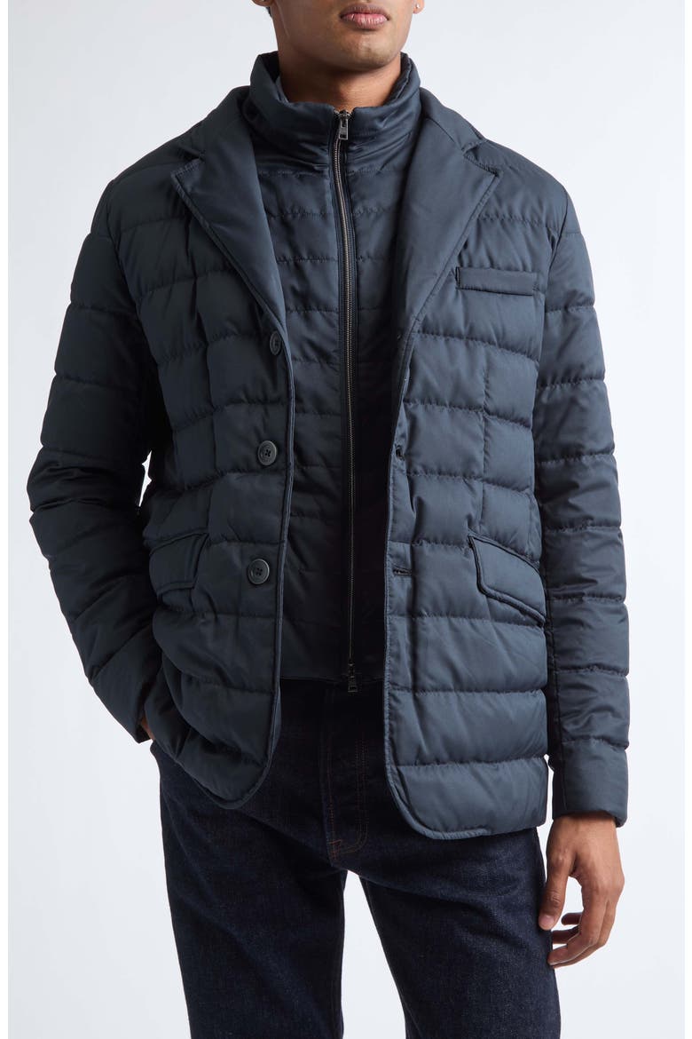 Quilted Down Blazer with Removable Bib, Main, color, 9200 NAVY