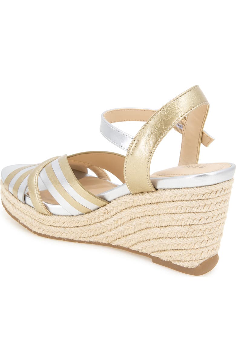 Reaction Kenneth Cole Comi Espadrille Wedge Sandal, Alternate, color, Gold/ Silver