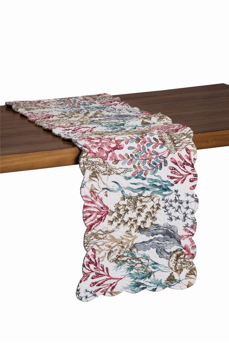 Delphina Reef Dining Table Runner, Alternate, color, White