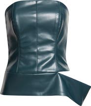 ISRAELLA KOBLA Zinia Strapless Bustier Faux Leather Top