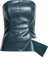 ISRAELLA KOBLA Zinia Strapless Bustier Faux Leather Top