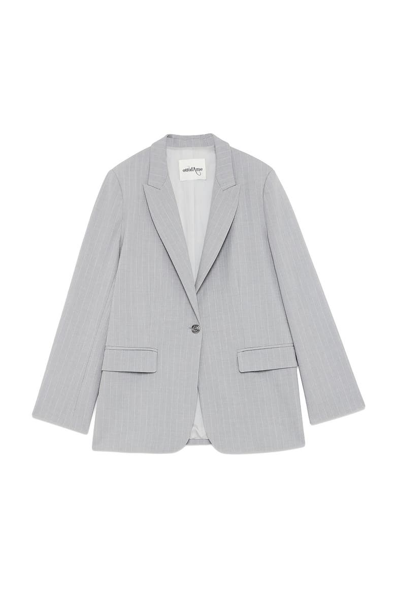 ottod'Ame One-Button Pinstriped Jacked, Alternate, color, Grey