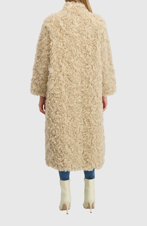 Lyla Grant Fur-free Lamb (faux Fur) Coat In Sand