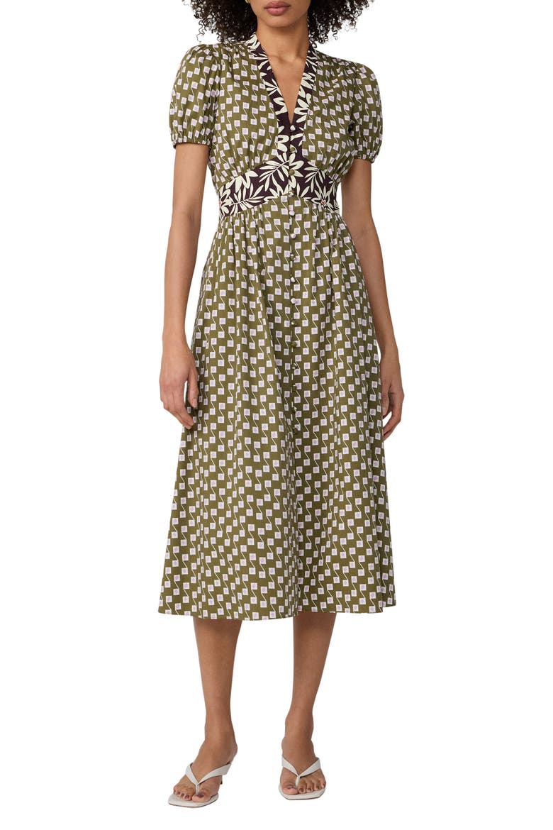 Erica Stretch Cotton Midi Dress, Main, color, LOCH BOX