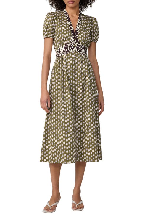 Erica Stretch Cotton Midi Dress
