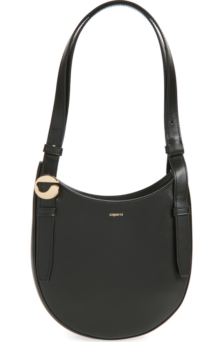 Coperni Mini Belt Strap Leather Hobo Bag, Main, color, Blk Black