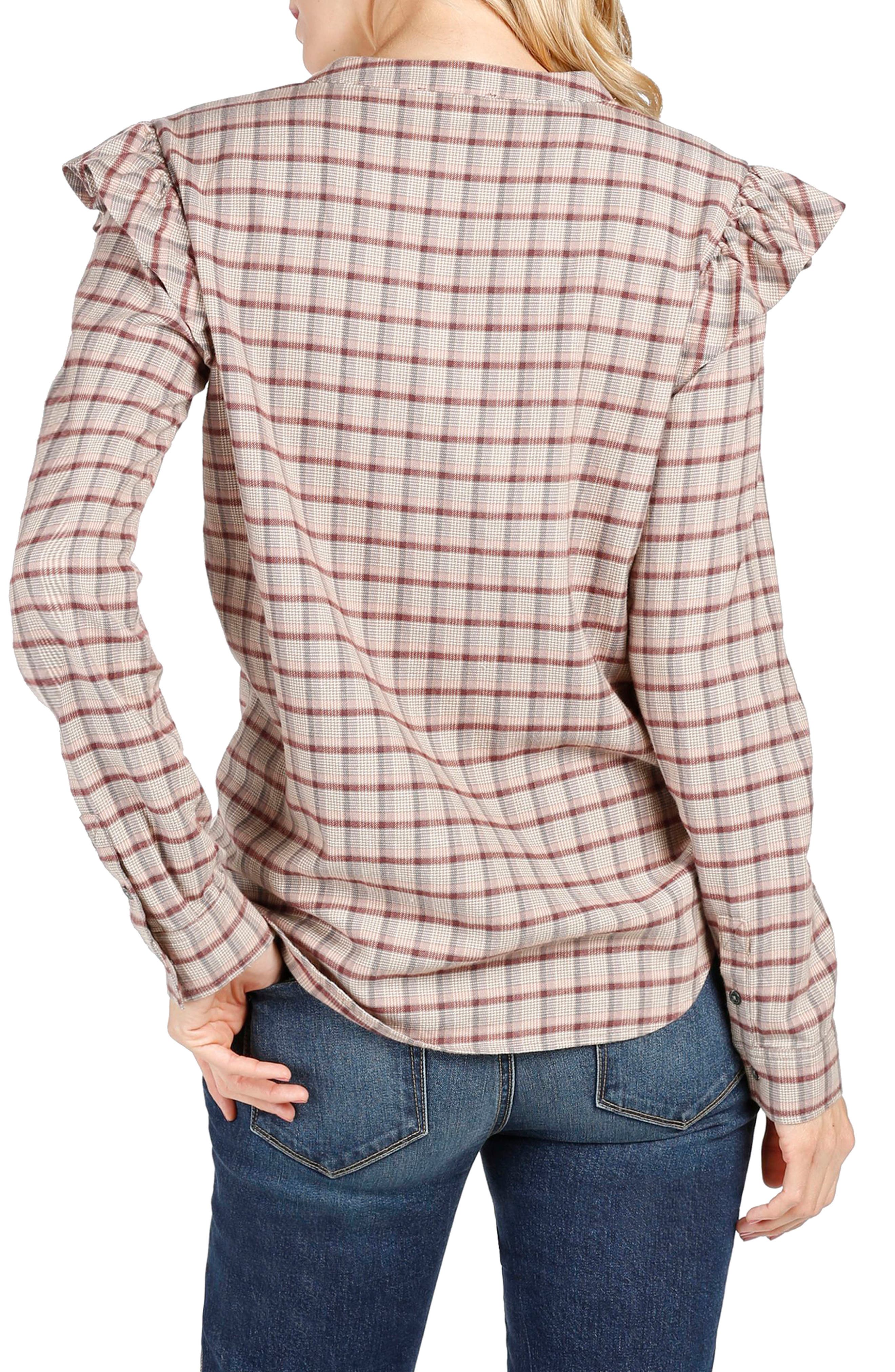 Jenelle Ruffle Plaid Shirt - image 2