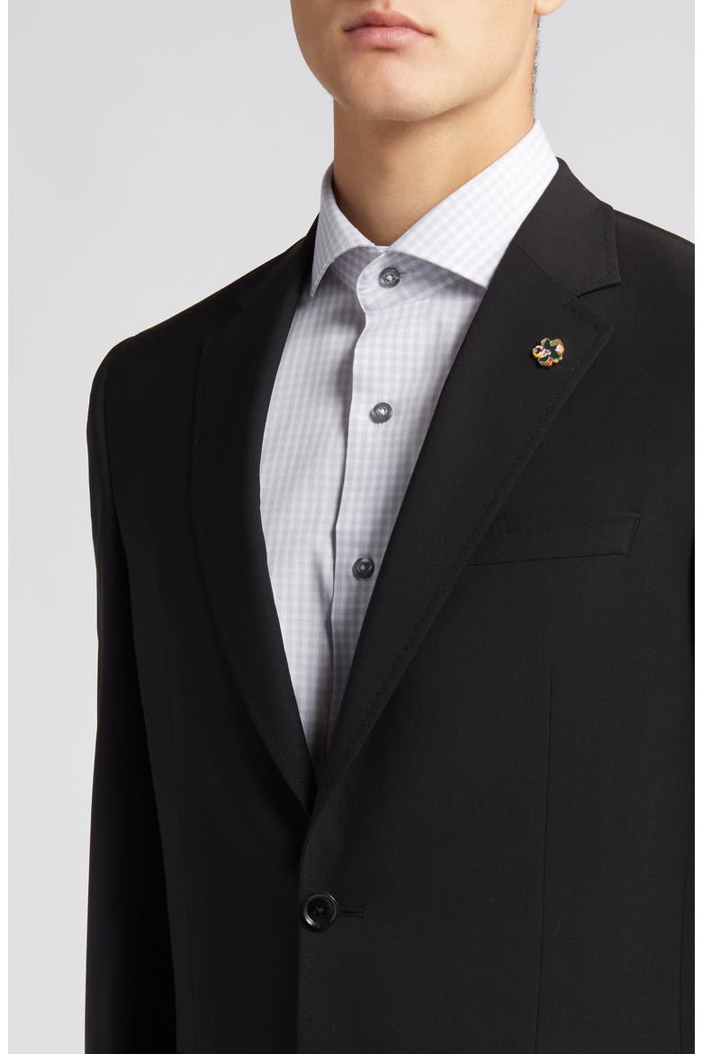 Jay Trim Fit Solid Wool Suit, Alternate, color, BLACK