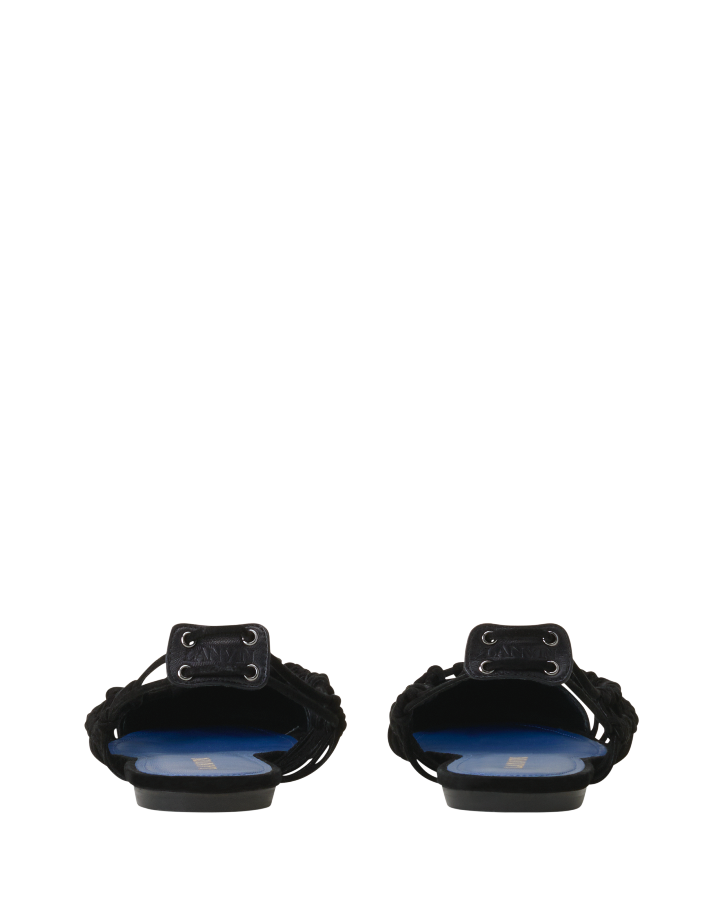 Lanvin Knitline Slingback Ballerina In Leather, Alternate, color, Black
