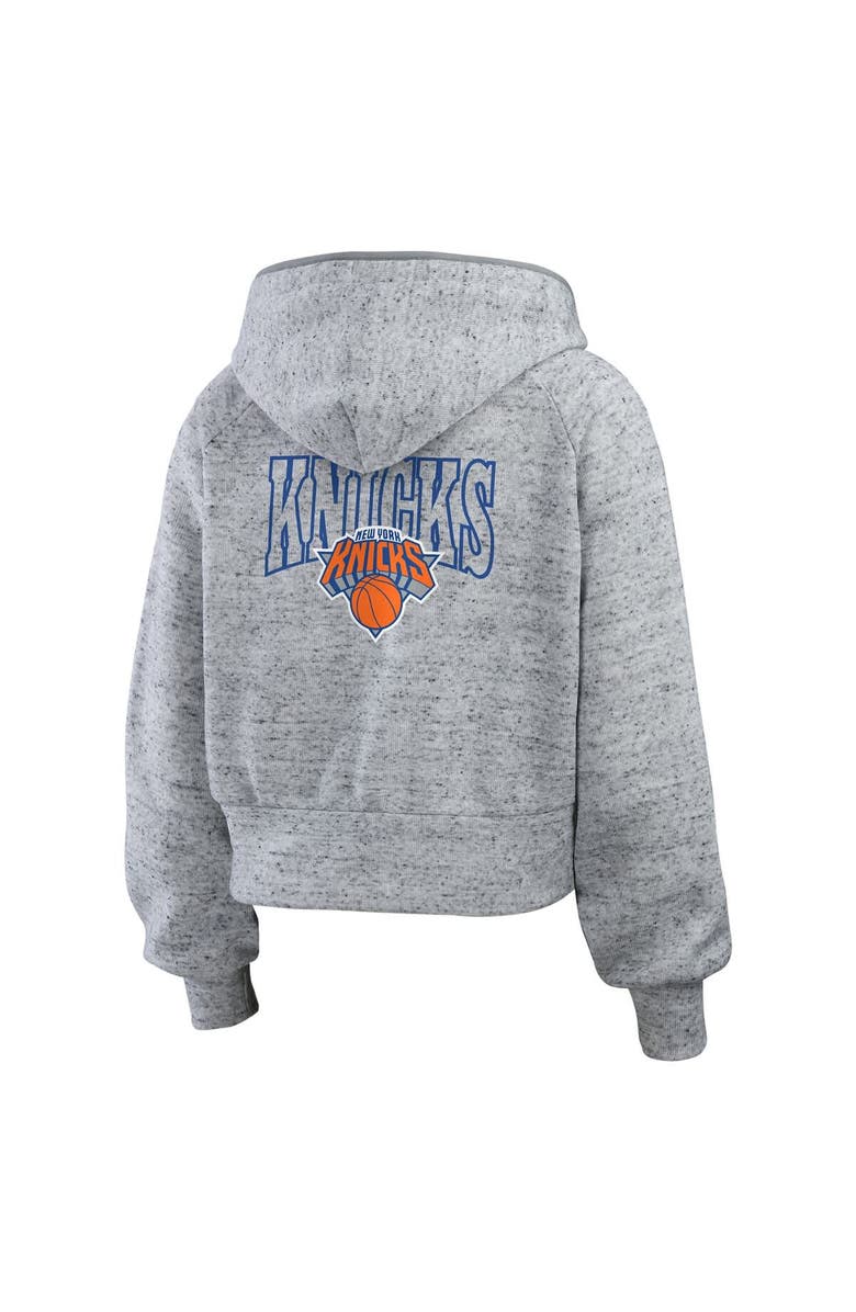 WEAR by Erin Andrews Women's WEAR by Erin Andrews Heather Gray New York Knicks Speckled Radiator Full-Zip Hoodie, Alternate, color, 