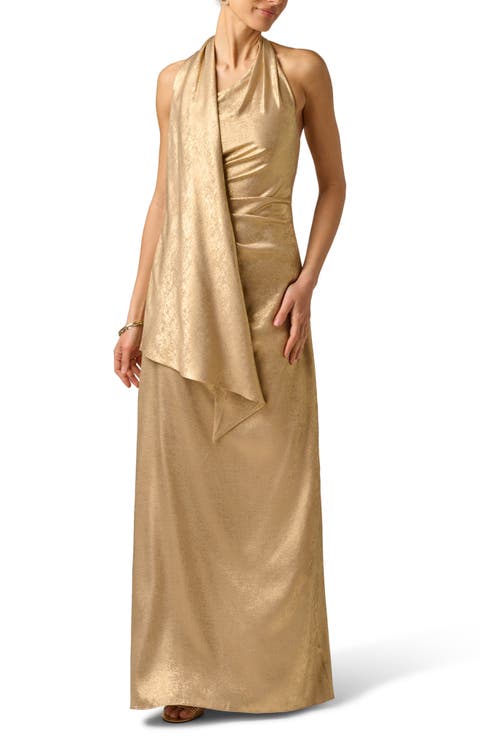 Foiled Chiffon Maxi Gown
