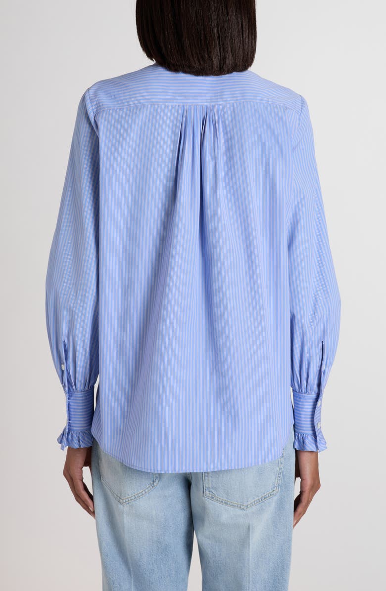 Valentino Garavani Classic Stripe Cotton Poplin Shirt, Alternate, color, Lilac/ White